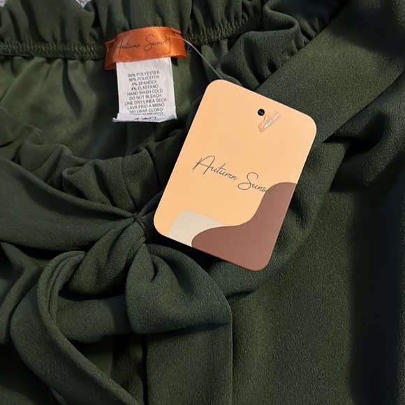 AUTUMN SUNSET GREEN PULL ON SHORTS SZ M NWT - Picture 6 of 7